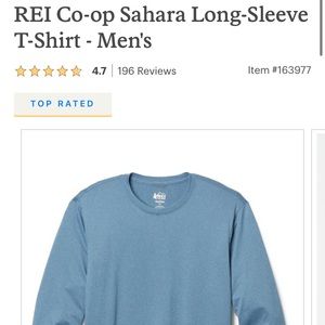REI Sahara long-sleeve base in Blue Heather size L men’s